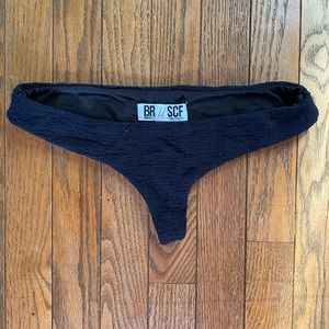 BEACH RIOT X STONE COLD FOX SWIM CRINKLE CHEEKY BIKINI BOTTOMS BLACK SIZE SMALL